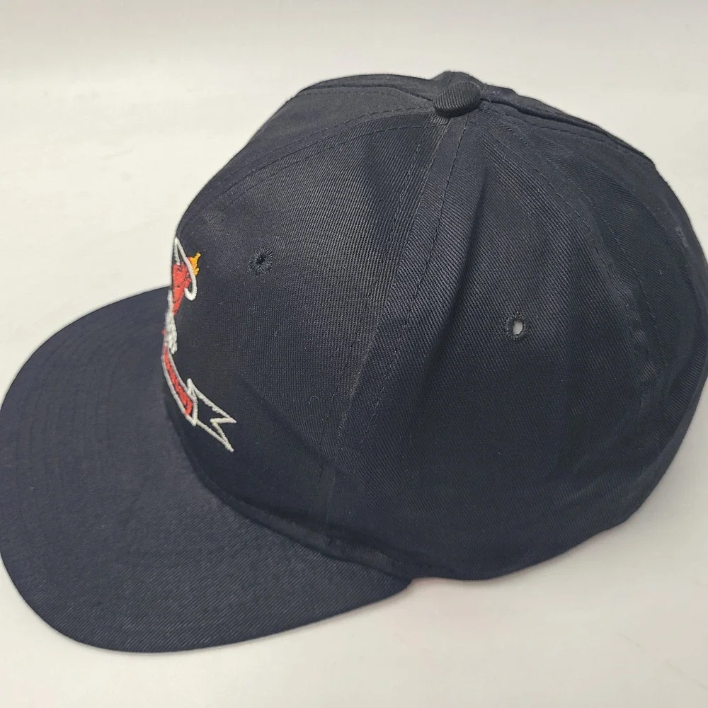 Vintage Miami Heat Hat Snapback Pro Style Black Red NBA 5th‎ Anniversary 90s Men